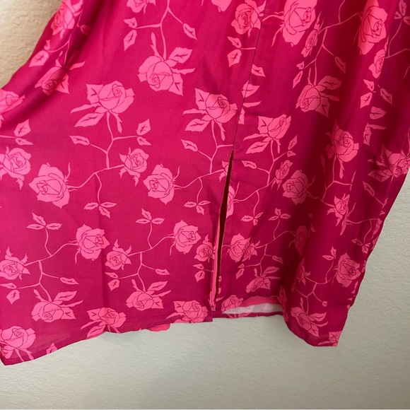 NWT, Shades of Rose Women’s Floral Phoenix Asymmetrical Neck Pink Midi Dress, S - Picture 7 of 11